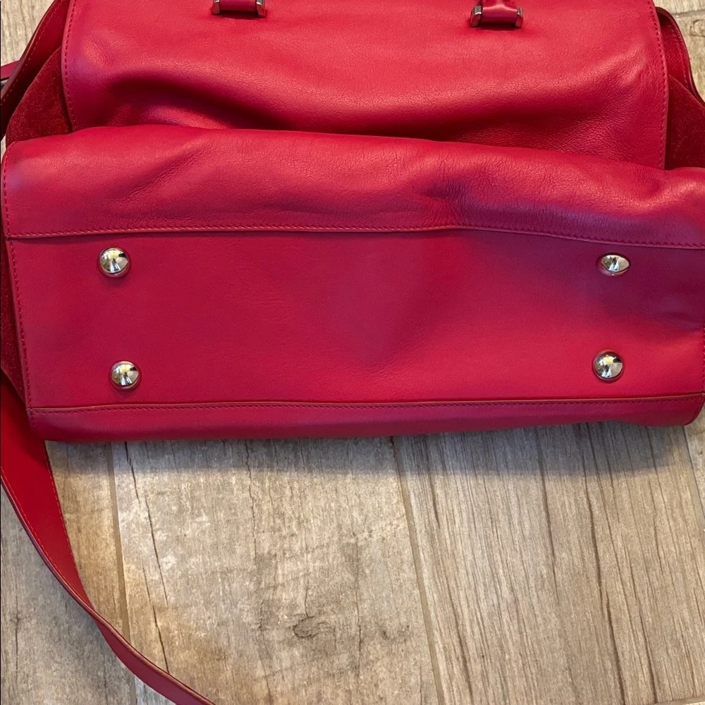Thakoon Front Pocket Tote Red Leather Handbag